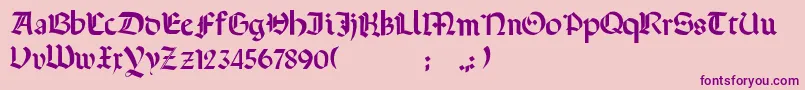 Terrotunda-fontti – violetit fontit vaaleanpunaisella taustalla