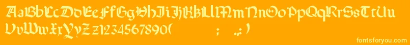 Terrotunda Font – Yellow Fonts on Orange Background