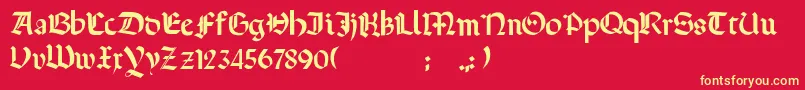 Terrotunda Font – Yellow Fonts on Red Background