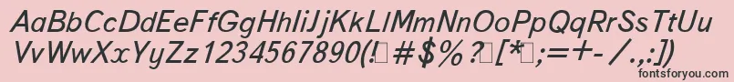 フォントBukvarnayaItalic – ピンクの背景に黒い文字