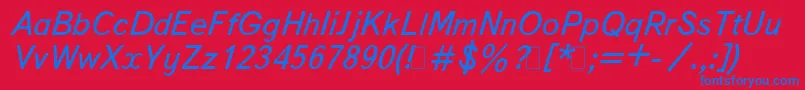 BukvarnayaItalic Font – Blue Fonts on Red Background