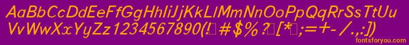 BukvarnayaItalic Font – Orange Fonts on Purple Background