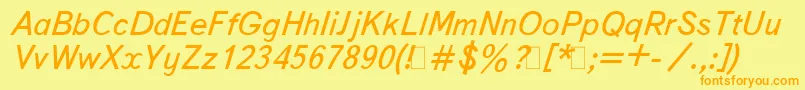 BukvarnayaItalic Font – Orange Fonts on Yellow Background