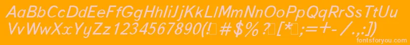 BukvarnayaItalic Font – Pink Fonts on Orange Background