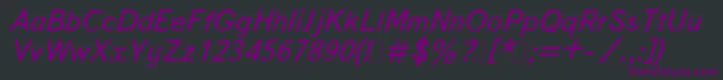 BukvarnayaItalic Font – Purple Fonts on Black Background