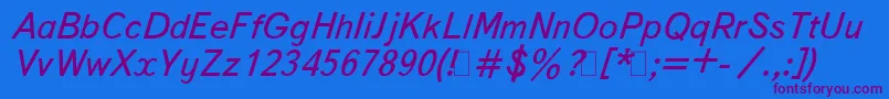 BukvarnayaItalic Font – Purple Fonts on Blue Background