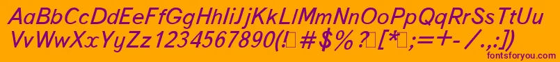 Police BukvarnayaItalic – polices violettes sur fond orange
