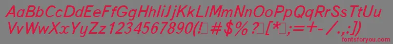 Fonte BukvarnayaItalic – fontes vermelhas em um fundo cinza
