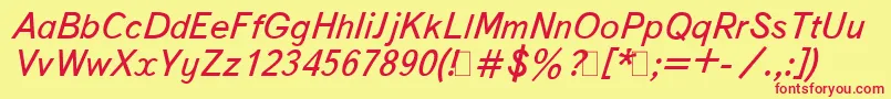 BukvarnayaItalic Font – Red Fonts on Yellow Background