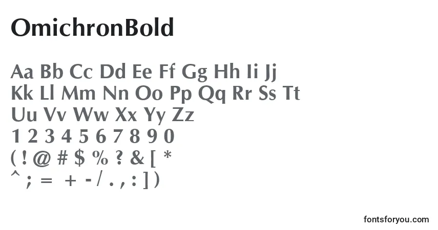 Шрифт OmichronBold – алфавит, цифры, специальные символы