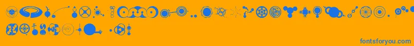 Cropbataoe-Schriftart – Blaue Schriften auf orangefarbenem Hintergrund