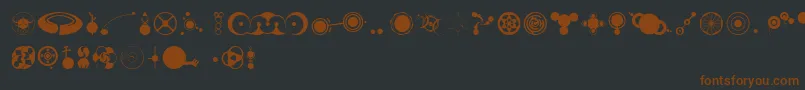 Cropbataoe-Schriftart – Braune Schriften auf schwarzem Hintergrund
