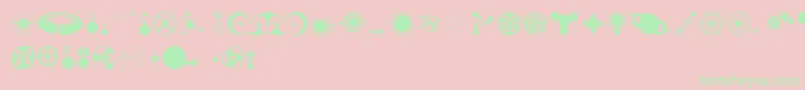 Cropbataoe-Schriftart – Grüne Schriften auf rosa Hintergrund