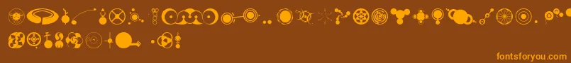 Cropbataoe-Schriftart – Orangefarbene Schriften auf braunem Hintergrund