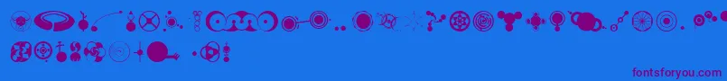 Cropbataoe-Schriftart – Violette Schriften auf blauem Hintergrund