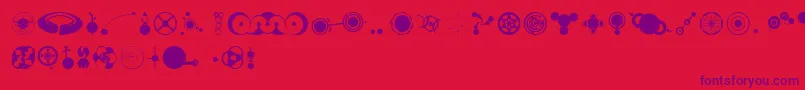 Cropbataoe-Schriftart – Violette Schriften auf rotem Hintergrund