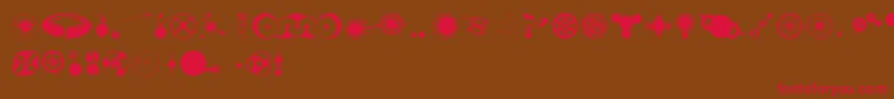 Cropbataoe-Schriftart – Rote Schriften auf braunem Hintergrund