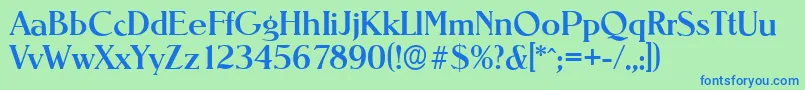 NevadaserialMediumRegular Font – Blue Fonts on Green Background