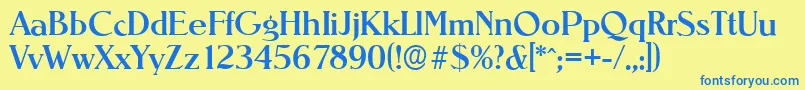 NevadaserialMediumRegular Font – Blue Fonts on Yellow Background