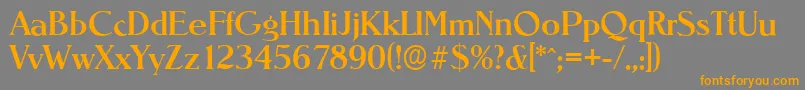 フォントNevadaserialMediumRegular – オレンジの文字は灰色の背景にあります。
