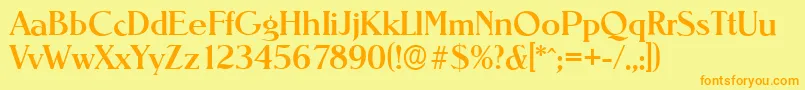 NevadaserialMediumRegular Font – Orange Fonts on Yellow Background