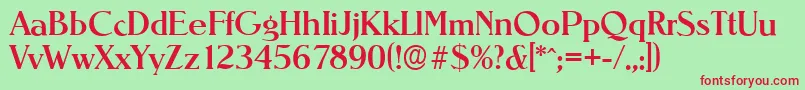NevadaserialMediumRegular Font – Red Fonts on Green Background