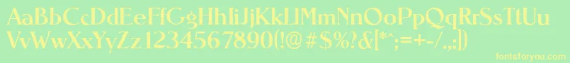 NevadaserialMediumRegular Font – Yellow Fonts on Green Background