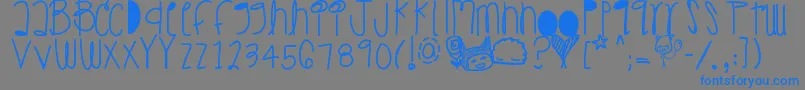 Burningdesire Font – Blue Fonts on Gray Background