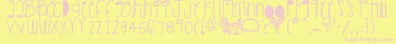 Burningdesire Font – Pink Fonts on Yellow Background