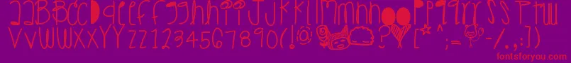 Czcionka Burningdesire – czerwone czcionki na fioletowym tle