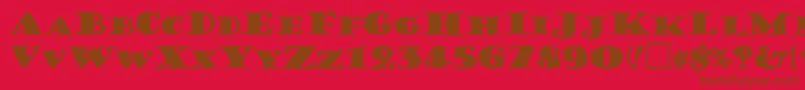 PorterLilKaps Font – Brown Fonts on Red Background