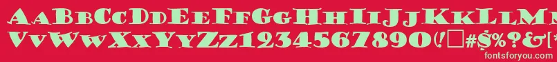 PorterLilKaps Font – Green Fonts on Red Background