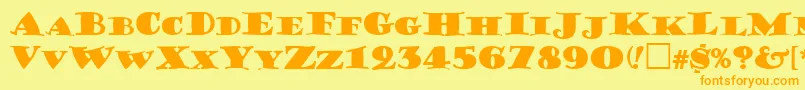 PorterLilKaps Font – Orange Fonts on Yellow Background