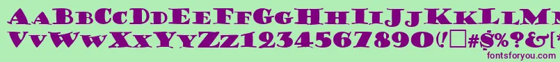 PorterLilKaps Font – Purple Fonts on Green Background