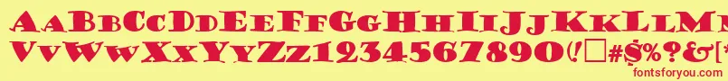 PorterLilKaps Font – Red Fonts on Yellow Background