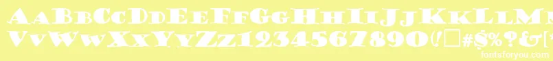 PorterLilKaps Font – White Fonts on Yellow Background