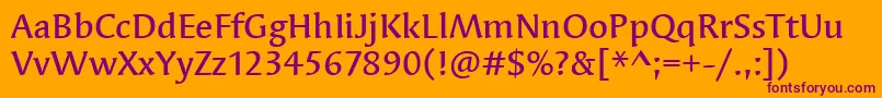 SyndorItcMedium Font – Purple Fonts on Orange Background