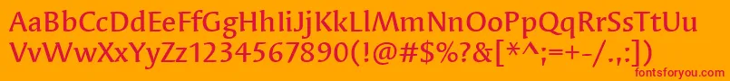SyndorItcMedium Font – Red Fonts on Orange Background