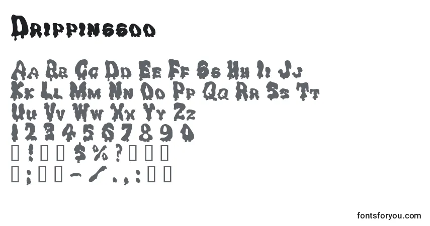 Czcionka Drippinggoo – alfabet, cyfry, specjalne znaki