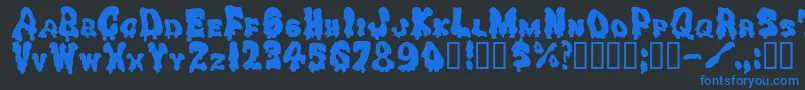 Drippinggoo Font – Blue Fonts on Black Background