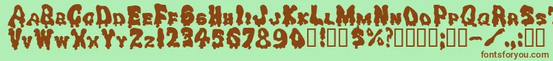 Drippinggoo Font – Brown Fonts on Green Background