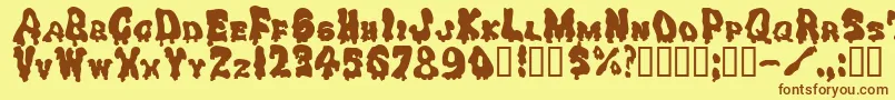 Drippinggoo Font – Brown Fonts on Yellow Background