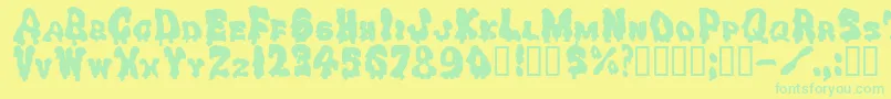 Drippinggoo Font – Green Fonts on Yellow Background