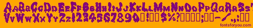 Drippinggoo Font – Purple Fonts on Orange Background