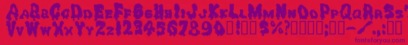 Drippinggoo Font – Purple Fonts on Red Background