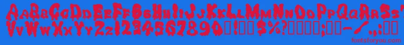 Drippinggoo Font – Red Fonts on Blue Background