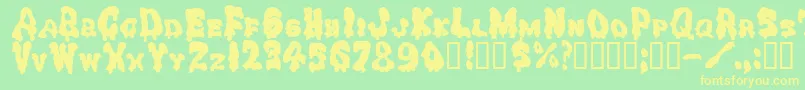 Drippinggoo Font – Yellow Fonts on Green Background