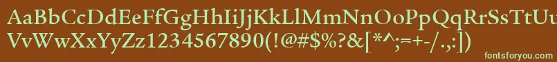 Шрифт LegacySerifItcMedium – зелёные шрифты на коричневом фоне