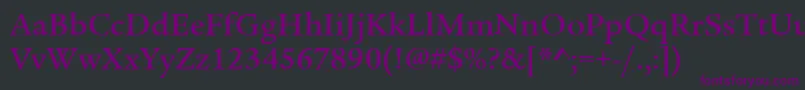 フォントLegacySerifItcMedium – 黒い背景に紫のフォント