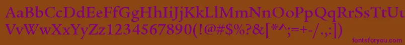 LegacySerifItcMedium Font – Purple Fonts on Brown Background
